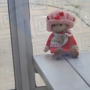 Adorable Pink and Red Stuffed Doll